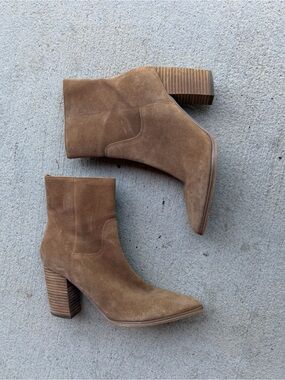 Brown Suede Western Bootie
